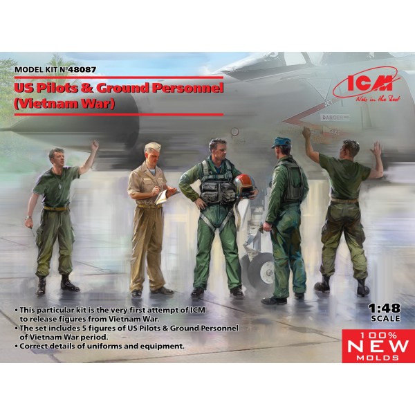 συναρμολογουμενες φιγουρες - συναρμολογουμενα μοντελα - 1/48 US Pilots & Ground Personnel (Vietnam War) (5 figures) ΦΙΓΟΥΡΕΣ