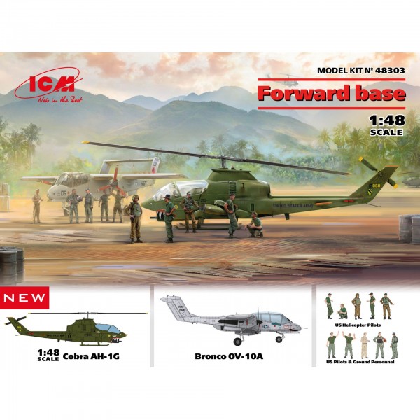 συναρμολογουμενα μοντελα αεροπλανων - συναρμολογουμενα μοντελα - 1/48 ''Forward Base'' Cobra AH-1G & Bronco OV-10A with US Pilots & Ground Personnel and US Helicopter Pilots ΑΕΡΟΠΛΑΝΑ