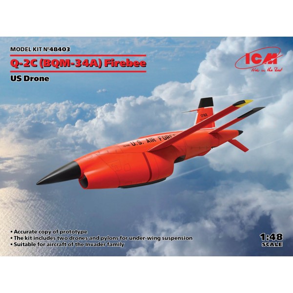 συναρμολογουμενα μοντελα αεροπλανων - συναρμολογουμενα μοντελα - 1/48 Q-2C (BQM-34A) Firebee US Drone (2 airplanes and pylons) ΑΕΡΟΠΛΑΝΑ