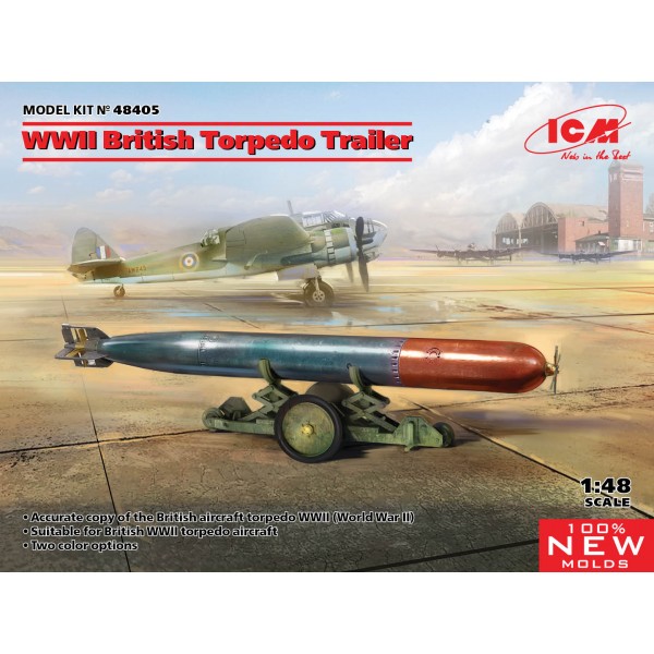 συναρμολογουμενα μοντελα αεροπλανων - συναρμολογουμενα μοντελα - 1/48 WWII British Torpedo Trailer with Mark XII Torpedo ΑΕΡΟΠΛΑΝΑ