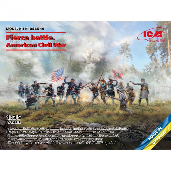 συναρμολογουμενες φιγουρες - συναρμολογουμενα μοντελα - 1/35 Fierce battle. American Civil War (Union Infantry Set #2, Confederate Infantry Set #2) ΦΙΓΟΥΡΕΣ