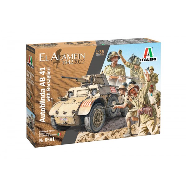 συναρμολογουμενα στραιτωτικα αξεσοιυαρ - συναρμολογουμενα στραιτωτικα οπλα - συναρμολογουμενα στραιτωτικα οχηματα - συναρμολογουμενα μοντελα - 1/35 Autoblinda AB 41 with Bersaglieri (6 Figures) [El Alamein 1942-2022] ΣΤΡΑΤΙΩΤΙΚΑ ΟΧΗΜΑΤΑ - ΟΠΛΑ - ΑΞΕΣΟΥΑΡ