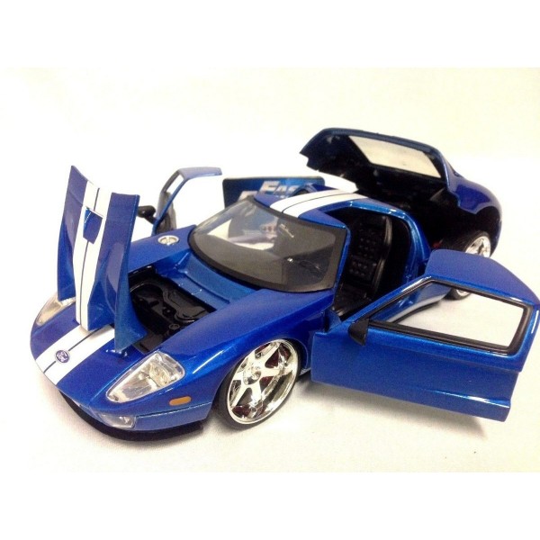 ετοιμα μοντελα αυτοκινητων - ετοιμα μοντελα - 1/24 FORD GT BLUE METALLIC w/ WHITE STRIPES 2005 ''FAST & FURIOUS 7'' ΑΥΤΟΚΙΝΗΤΑ