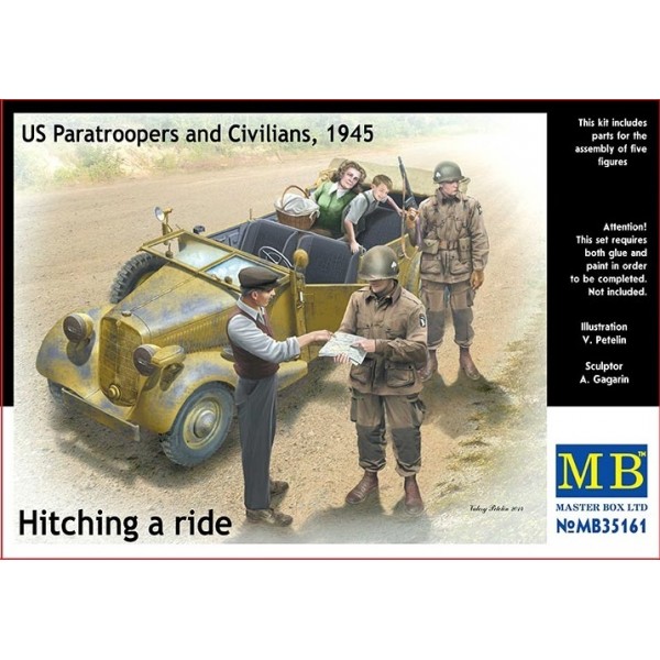 συναρμολογουμενες φιγουρες - συναρμολογουμενα μοντελα - 1/35 Hitching a ride, US Paratroopers and Civilians (5 Figures) ΦΙΓΟΥΡΕΣ