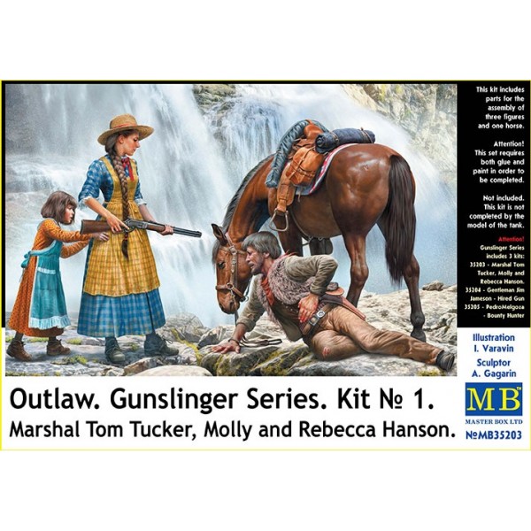 συναρμολογουμενες φιγουρες - συναρμολογουμενα μοντελα - 1/35 Outlaw. Gunslinger series. Kit No. 1. Marshal Tom Tucker, Molly and Rebecca Hanson ΦΙΓΟΥΡΕΣ