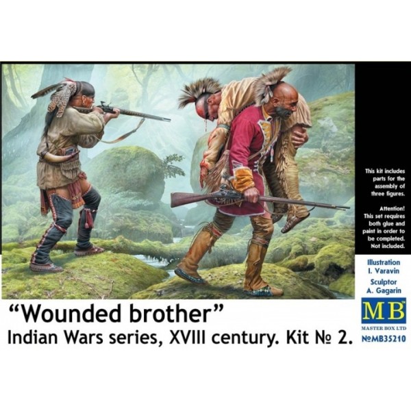 συναρμολογουμενες φιγουρες - συναρμολογουμενα μοντελα - 1/35 ''Wonded Brother'' Indian Wars series, XVIII century Kit No.2 ΦΙΓΟΥΡΕΣ