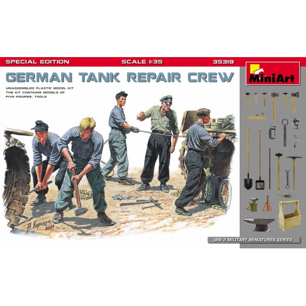 συναρμολογουμενες φιγουρες - συναρμολογουμενα μοντελα - 1/35 GERMAN TANK REPAIR CREW SPECIAL EDITION (5 figures & tools) ΦΙΓΟΥΡΕΣ