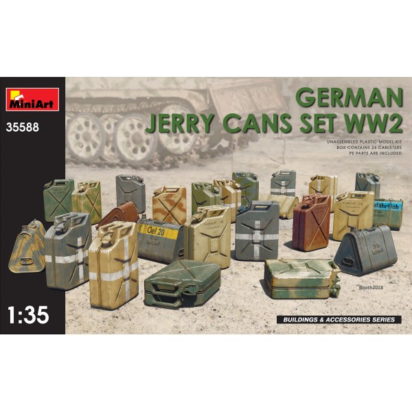 συναρμολογουμενα αξεσουαρ διοραματων - συναρμολογουμενα μοντελα - 1/35 GERMAN JERRY CANS SET WWII (24 Jerry Cans, 4 Types 20L Jerry Cans) ΑΞΕΣΟΥΑΡ ΔΙΟΡΑΜΑΤΩΝ