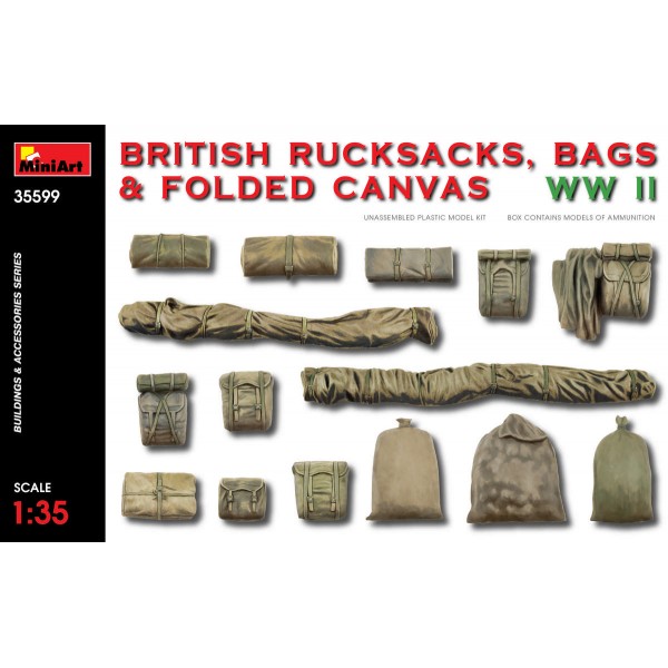 συναρμολογουμενα αξεσουαρ διοραματων - συναρμολογουμενα μοντελα - 1/35 BRITISH RUCKSACKS, BAGS & FOLDED CANVAS WWII ΑΞΕΣΟΥΑΡ ΔΙΟΡΑΜΑΤΩΝ