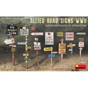 1/35 ALLIED ROAD SIGNS WWII EUROPEAN THEATER OF OPERATIONS