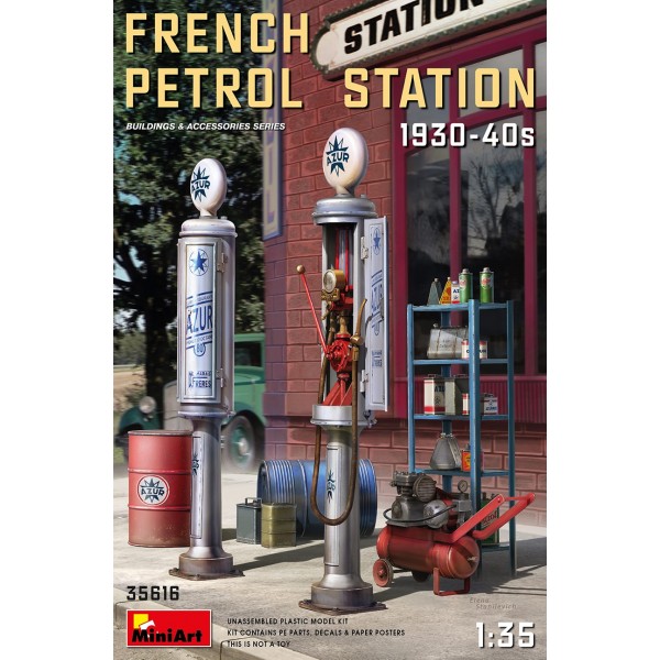συναρμολογουμενα αξεσουαρ διοραματων - συναρμολογουμενα μοντελα - 1/35 French Petrol Station 1930-40s ΑΞΕΣΟΥΑΡ ΔΙΟΡΑΜΑΤΩΝ