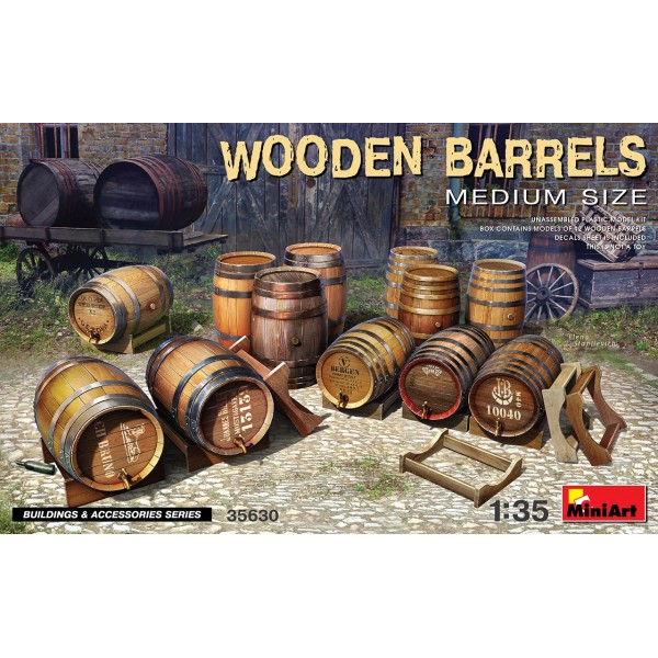 συναρμολογουμενα αξεσουαρ διοραματων - συναρμολογουμενα μοντελα - 1/35 Wooden Barrels Medium Size ΑΞΕΣΟΥΑΡ ΔΙΟΡΑΜΑΤΩΝ