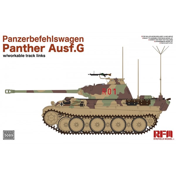 συναρμολογουμενα στραιτωτικα αξεσοιυαρ - συναρμολογουμενα στραιτωτικα οπλα - συναρμολογουμενα στραιτωτικα οχηματα - συναρμολογουμενα μοντελα - 1/35 Panzerbefehlswagen Panther Ausf.G w/ Workable Track Links ΣΤΡΑΤΙΩΤΙΚΑ ΟΧΗΜΑΤΑ - ΟΠΛΑ - ΑΞΕΣΟΥΑΡ