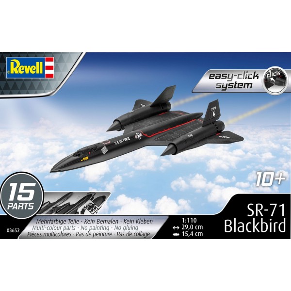 συναρμολογουμενα μοντελα αεροπλανων - συναρμολογουμενα μοντελα - 1/110 SR-71 BLACKBIRD (easy-click system / multi-color parts) ΑΕΡΟΠΛΑΝΑ