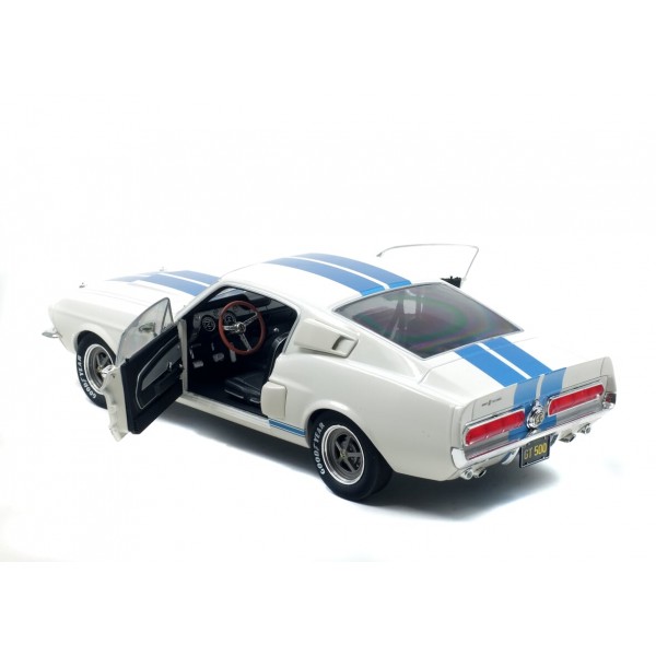 ετοιμα μοντελα αυτοκινητων - ετοιμα μοντελα - 1/18 SHELBY MUSTANG GT500 1967 WHITE with BLUE STRIPES ΑΥΤΟΚΙΝΗΤΑ
