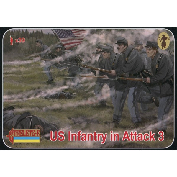 συναρμολογουμενες φιγουρες - συναρμολογουμενα μοντελα - 1/72 US INFANTRY IN ATTACK 3 (American Civil War) ΦΙΓΟΥΡΕΣ