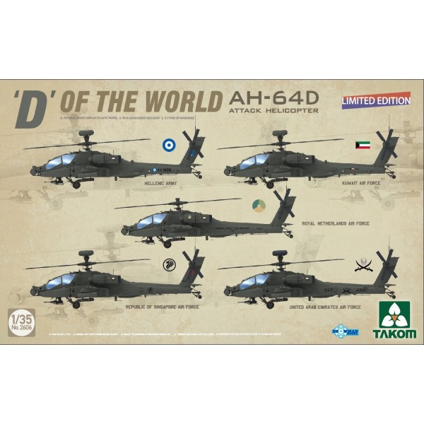 συναρμολογουμενα ελικοπτερα - συναρμολογουμενα μοντελα - 1/35 ''D'' Of the World AH-64D Apache Longbow Attack Helicopter - Limited Edition (including Greek Decals) ΕΛΙΚΟΠΤΕΡΑ
