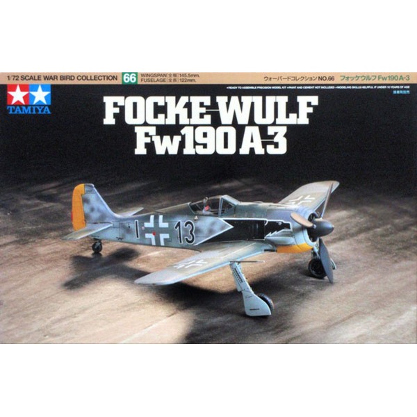 συναρμολογουμενα μοντελα αεροπλανων - συναρμολογουμενα μοντελα - 1/72 FOCKE WULF Fw190 A3 ΑΕΡΟΠΛΑΝΑ