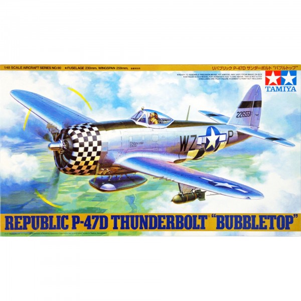 συναρμολογουμενα μοντελα αεροπλανων - συναρμολογουμενα μοντελα - 1/48 REPUBLIC P-47D THUNDERBOLT ''BUBBLETOP'' w/ 1 Figure ΑΕΡΟΠΛΑΝΑ