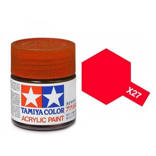 χρωματα μοντελισμου - X-27 CLEAR RED - ACRYLIC PAINT MINI (GLOSS) 10ml CLEAR COLOURS