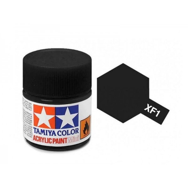 χρωματα μοντελισμου - XF-1 BLACK - ACRYLIC PAINT MINI (FLAT) 10ml FLAT