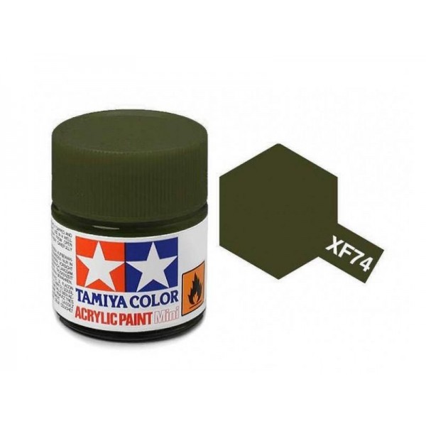 χρωματα μοντελισμου - XF-74 OLIVE DRAB - ACRYLIC PAINT MINI (FLAT) 10ml FLAT
