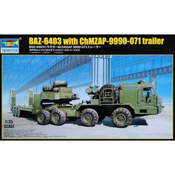 συναρμολογουμενα στραιτωτικα αξεσοιυαρ - συναρμολογουμενα στραιτωτικα οπλα - συναρμολογουμενα στραιτωτικα οχηματα - συναρμολογουμενα μοντελα - 1/35 BAZ-6403 with ChMZAP-9990-071 trailer ΣΤΡΑΤΙΩΤΙΚΑ ΟΧΗΜΑΤΑ - ΟΠΛΑ - ΑΞΕΣΟΥΑΡ