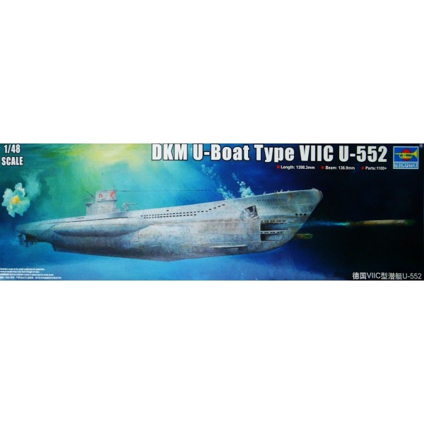 συναρμολογουμενα υποβρυχια - συναρμολογουμενα μοντελα - 1/48 DKM U-BOAT TYPE VIIC U-552 (Length 1398.3mm Beam 136.9mm) ΥΠΟΒΡΥΧΙΑ