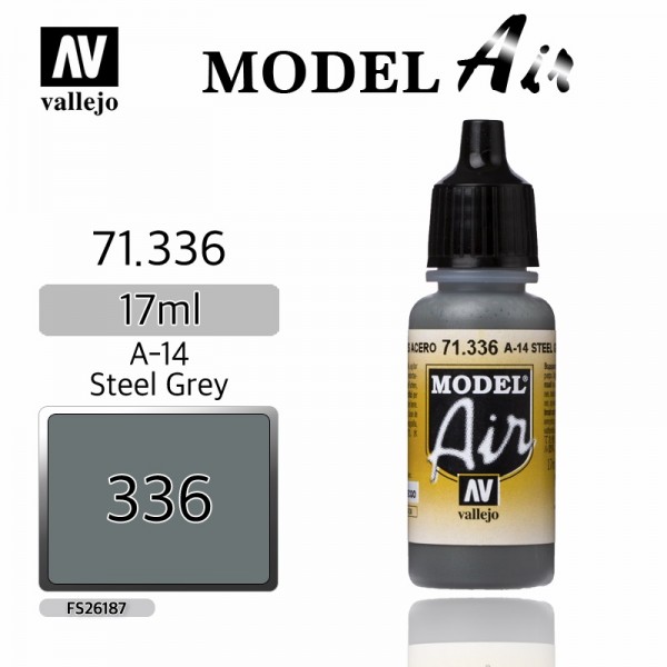 χρωματα μοντελισμου - MODEL AIR A-14 STEEL GREY FS26187 17ml VALLEJO ΑΚΡΥΛΙΚΑ MODEL AIR 17ml