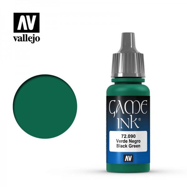 χρωματα μοντελισμου - GAME COLOR BLACK GREEN (INK) 17ml VALLEJO ΑΚΡΥΛΙΚΑ GAME COLOR