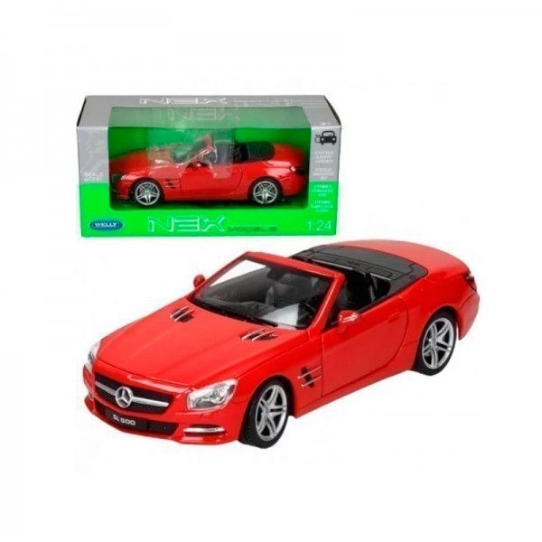 ετοιμα μοντελα αυτοκινητων - ετοιμα μοντελα - 1/24 MERCEDES BENZ SL500 CONVERTIBLE 2012 RED ΑΥΤΟΚΙΝΗΤΑ